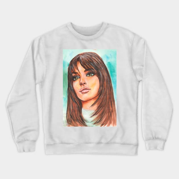 Anne Hathaway Crewneck Sweatshirt by Svetlana Pelin